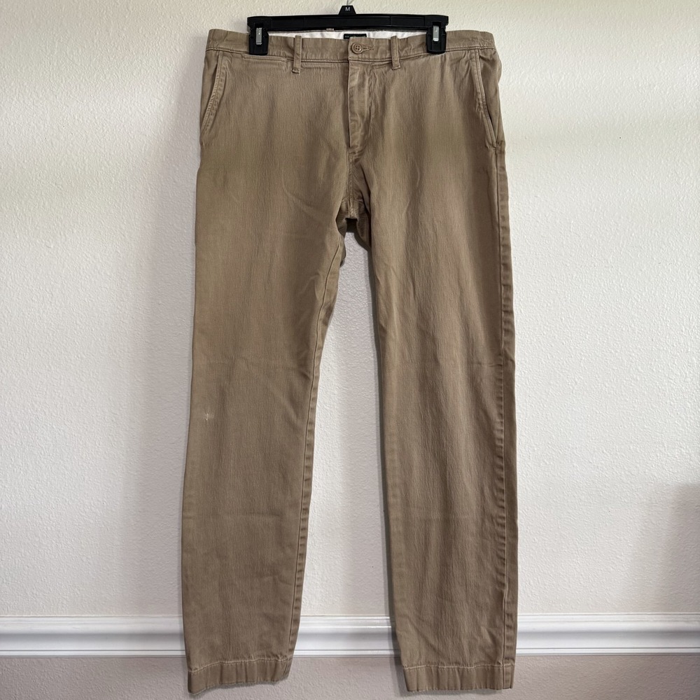 J.Crew 484 Slim-Fit Chino‎ Pants Mens 33X32 Tan Brown Stretch Classic Straight